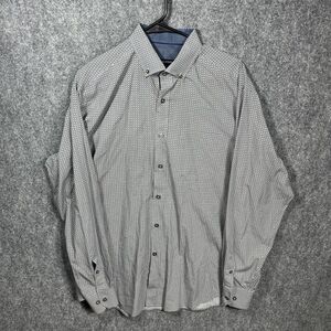 Bugatchi Classic Fit‎ Button Up Long Sleeve Shirt Mens Size L Medallion Pattern